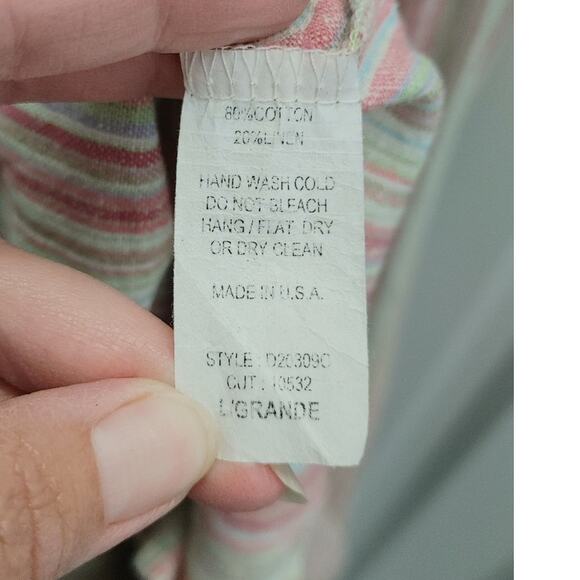 Oddy Dress Off Shoulder Mini Linen Blend Large Striped Multicolor Pockets - Picture 5 of 5